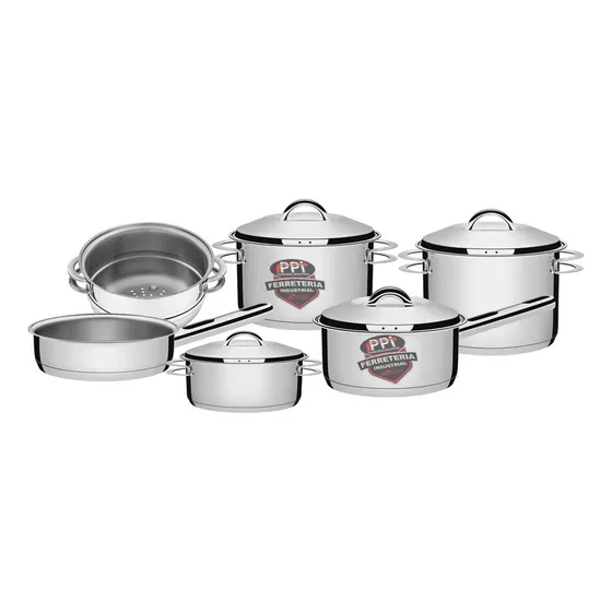 Juego Set 6 Piezas Tramontina Olla Sarten Solar Acero Inox