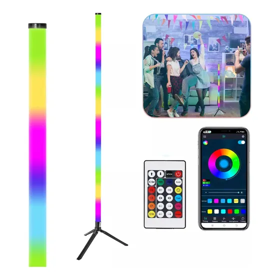 Lámpara De Pie Decorativa Moderna Rgb Control Remoto Y App