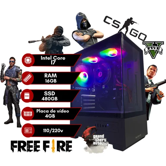 Cpu Gamer Intel Core I7 16gb Ssd480g 4gb De Video Ddr5