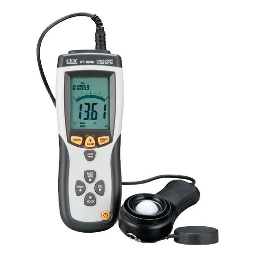 Cem Dt-8809a Luxometro Digital Dataloger Salida Pc con certificado de calibración