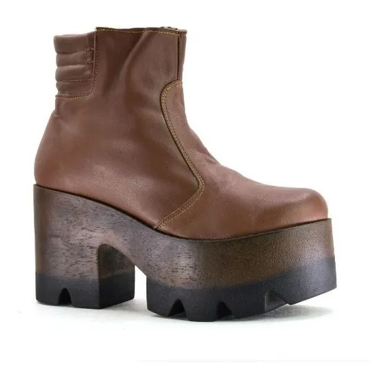 Botas Marco Donatti De Cuero Marròn Con Cierre, Cortas
