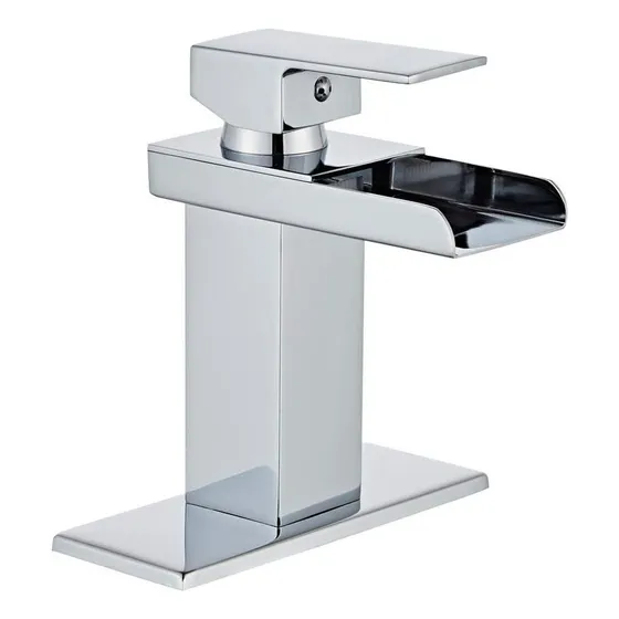 Llave Monomando Mezcladora Lavabo Baño Cascada Acero 16cm