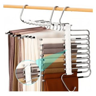 Percha Plegable Multifuncional De Acero Inoxidable 9 Capas Percha Plegable Multifuncional De Acero Inoxidable 9 Capas