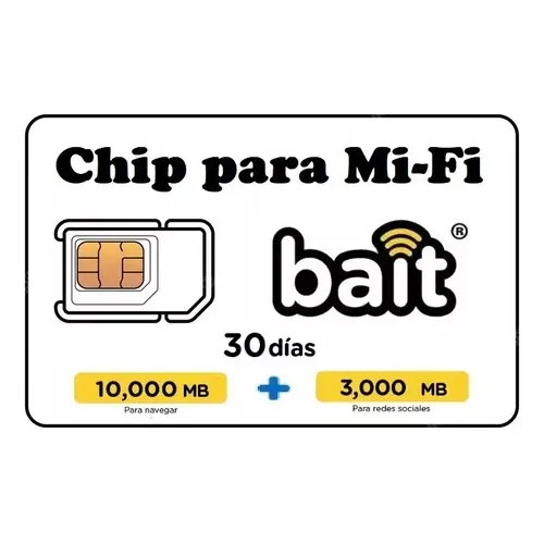 Chip Especial Para Modem Mifi Bait Original Recarga Incluida
