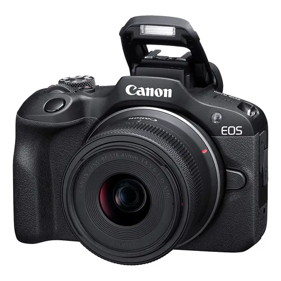 Câmera Canon Eos R100 Mirrorless 4k Com Lente Rf-s 18-45mm Cor Preto