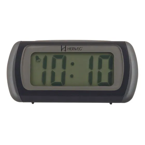 Despertador Pequeno Digital Quartzo Herweg Moderno 2916 Cor Preto