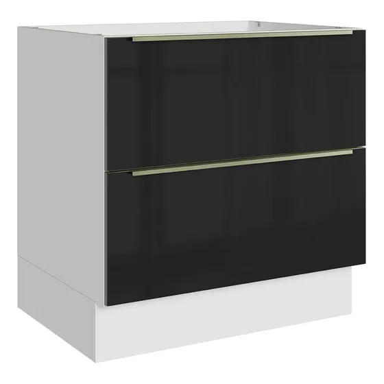 Gabinete Bajo Cocina Madesa Lux 60cm Sin Encimera Bn Color Blanco/Negro 10