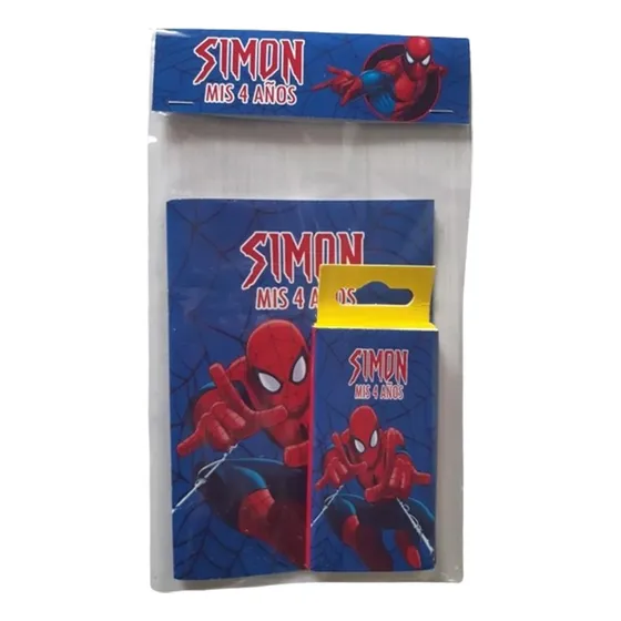 Libritos Para Pintar Spiderman Superhéroes Con Lápices X 10