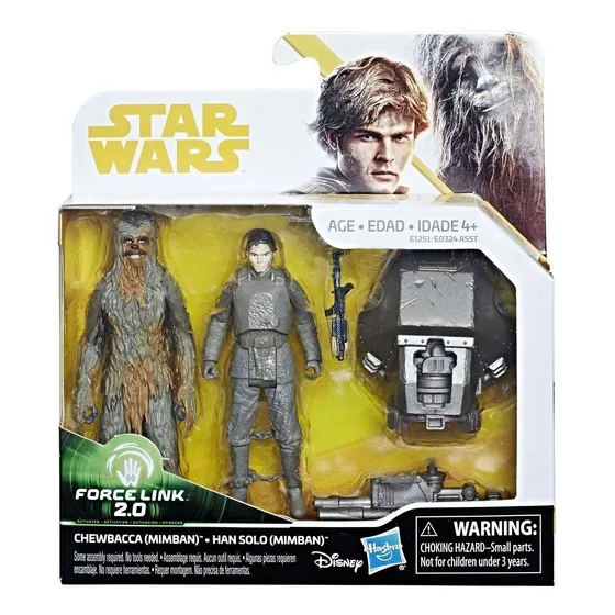 Star Wars Chewbacca Y Han Solo Force Link  Hasbro 