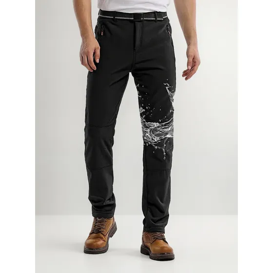 Pantalón Softshell Térmico Impermeable Hombre Con Micropolar