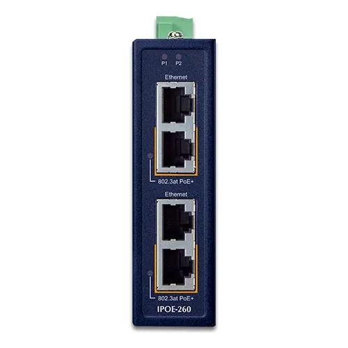 Switch Industrial 2-port 10/100/1000t 802.3at Poe+, Inyector
