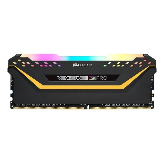 Memoria RAM Vengeance RGB Pro gamer color negro/amarillo 16GB 2 Corsair CMW16GX4M2C3200C16