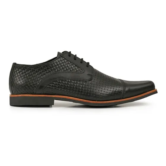 Zapato Cuero Hombre Briganti Acordonado Negro - Hcac00975 Ev