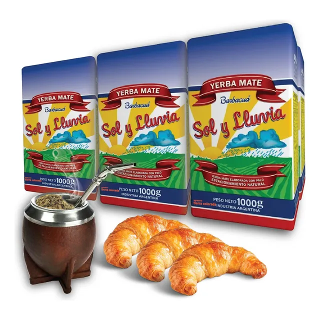 Yerba Sol Y Lluvia Barbacuá 1kg Pack X6 Unidades