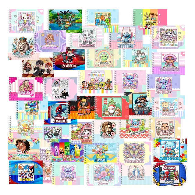 Livro De Colorir Desenho Tipo Bobbie Goods Coloring Book Capa Dura Folhas Grossas Com Acetato Capivara Fofa Lilo Unicornio Autismo Dinossauro Herois E Outros Temas Atividades Sem Telas Anti Estresse