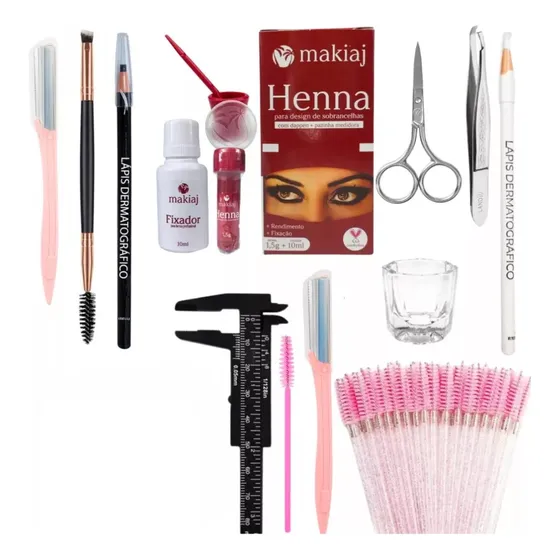 Kit De Sobrancelha Design Completo Henna Makiaj Profissional