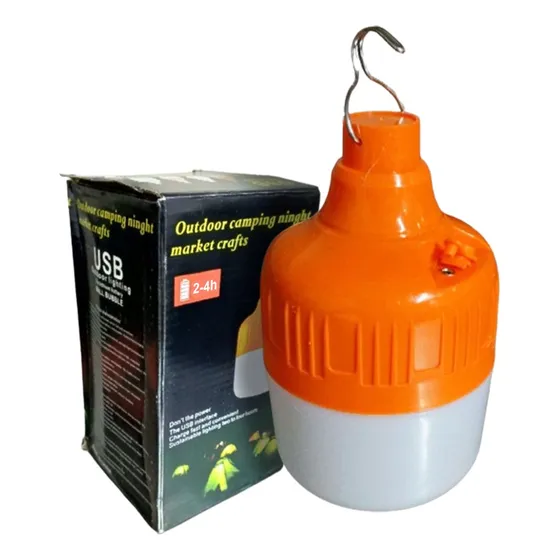 Bombillo Led 80w Recargable Usb Lampara Emergencia 6 Horas