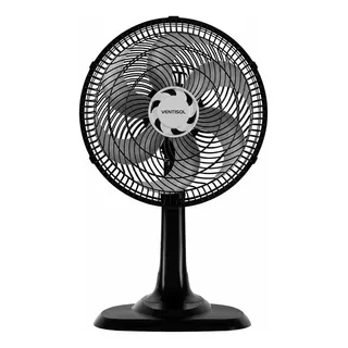 Ventilador De Mesa Turbo Premium 6p 30cm Preto Ventisol Preto