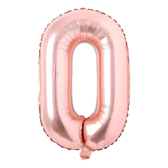 Globos De Números Color Oro Rosa 80cm