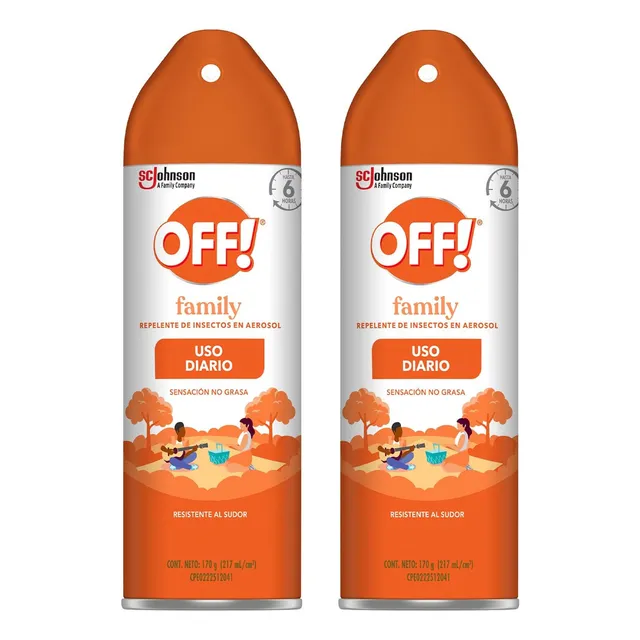 Repelente de Mosquitos en Aerosol OFF Family 2 Unidades de 170g