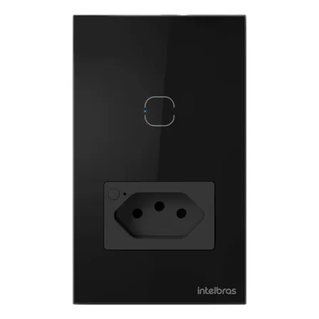 Tomada Interruptor Inteligente Wifi 10a Ets 2001 Intelbras Cor Preto 127/220v