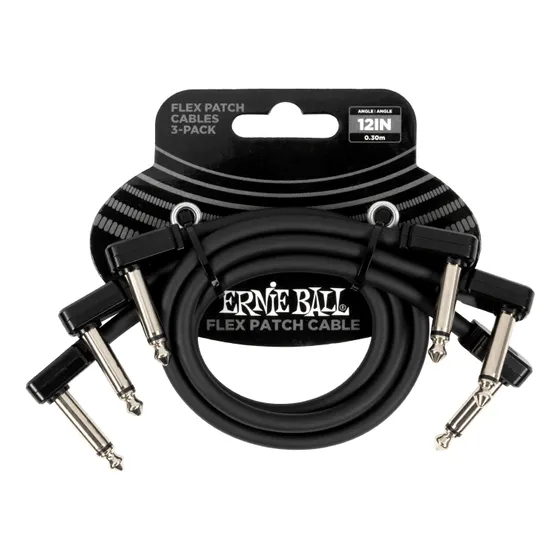 Kit 03 Cabo Pedal Ernie Ball 30,48 Cm Patch Cable 6445