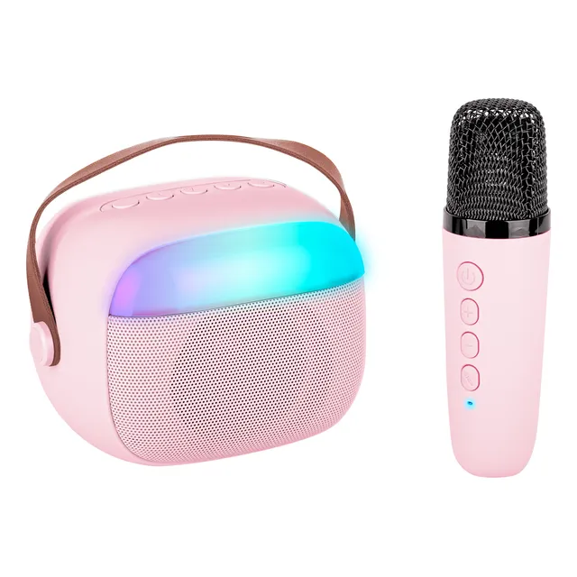 Karaoke Bocina Con Micrófono Rgb 5 Modos De Voz Y Usb.