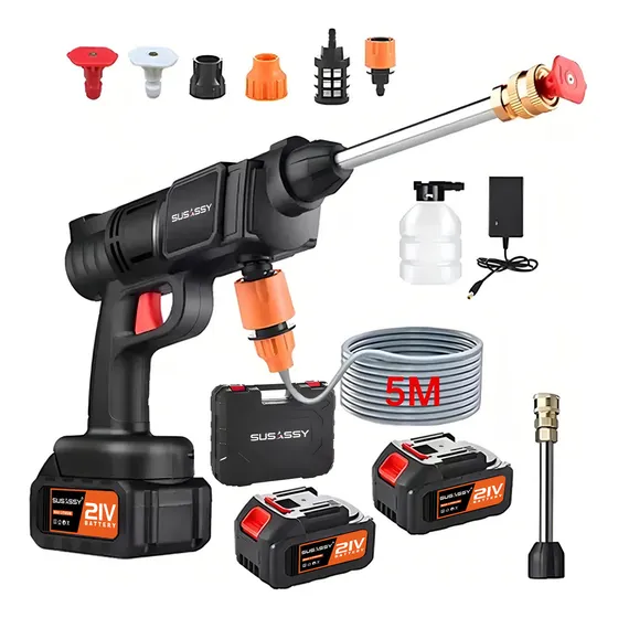 Hidrolavadora Eléctrica Inalámbrica Limpieza Pistola Para Hidrolavadoras Herramientas Eléctricas Susassy Negro