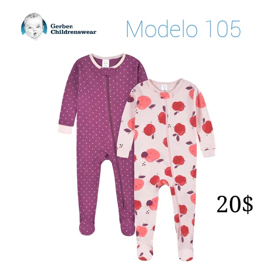 Set 2 Monitos Enterizos Gerber Niña Modelo 105