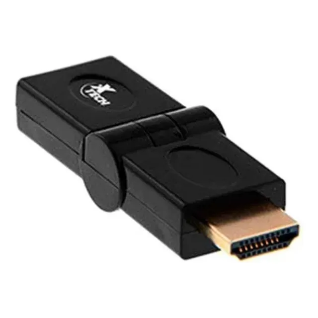 Adaptador para monitor de video digital con ángulo ajustable de hasta 170° de 1 HDMI macho a 1 HDMI hembra Xtech XTC-347 negro de 0mm