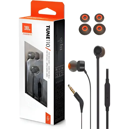 Fone De Ouvido Jbl Com Fio Tune 110 Original