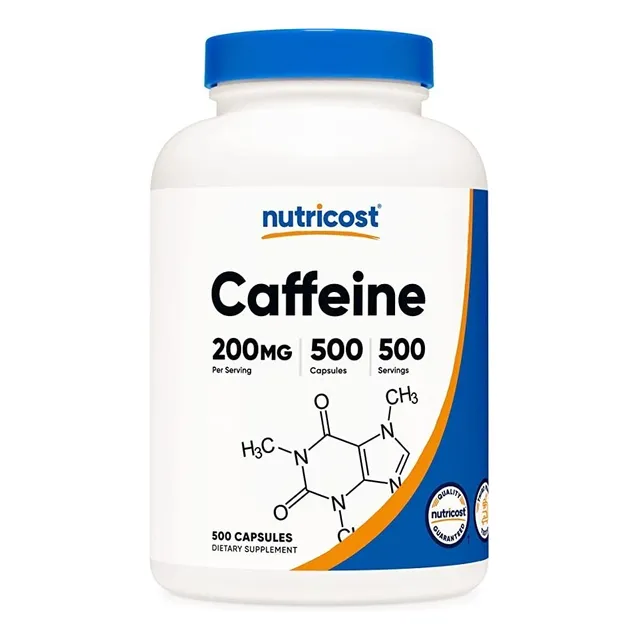 Nutricost Caffeine 200mg 500 Caps (cafeína) Sabor Sin sabor