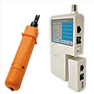 Teste De Cabo De Rede Rj45 Rj11 Bnc Usb + Alicate Punch Down Teste De Cabo De Rede Rj45 Rj11 Bnc Usb + Alicate Punch Down