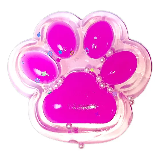 Squishy Patita Gato Huella Xl Mochi Gigante Pegajoso Fucsia