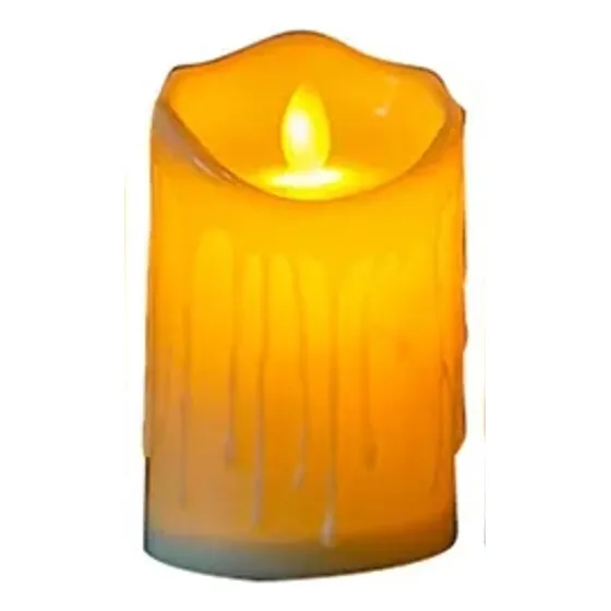 3 Vela Led Velon Derretida Llama Movimiento Simil Fuego