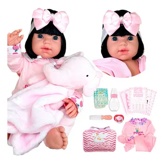 Boneca Reborn Menina Barato 44cm Silicone AcessĂłrios Boneca Reborn Menina Barato 44cm Silicone AcessĂłrios