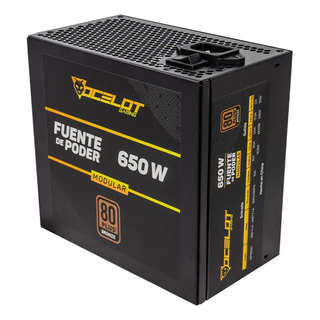 Fuente de poder para PC OCELOT GAMING OPS650 650W negra 127V