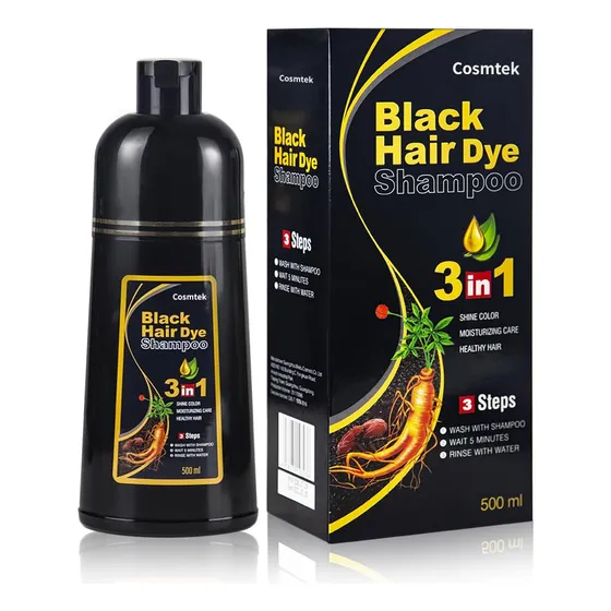 Shampoo Cubre Canas Meidu Tinte 3 En 1 Color Negro