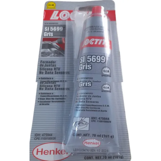 Silicona Alta Temperatura Loctite Gris 70 Ml Ultra Grey Auto