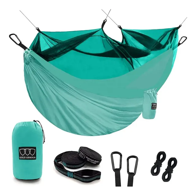 Hamaca De Camping Gold Armour  Doble Con Mosquitero