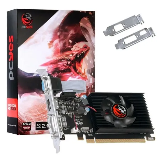 Placa De Vídeo Pcyes Radeon R5230 2gb Ddr3 Vga Hdmi Dvi
