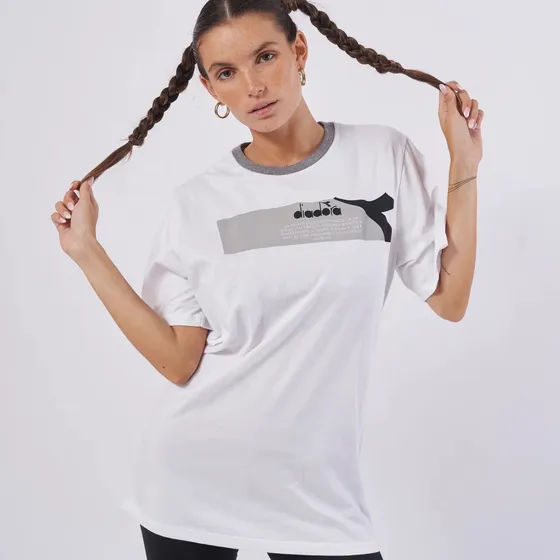 Remera Unisex Adulto Luca Tee Blanco Estampada Diadora