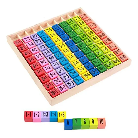 Juego Tablero Tablas Multiplicar Didáctico Madera Memoria