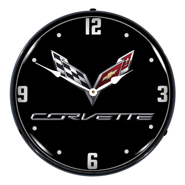 Reloj Pared Led Lazo Negro Retro Vintage Iluminado 14 