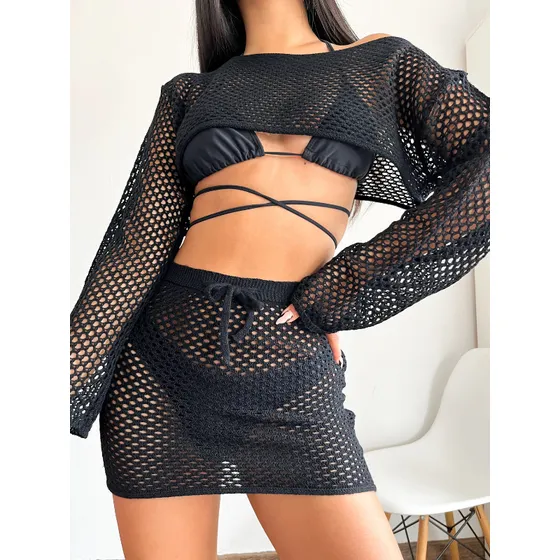 Sweater Manguita Calado Verano Ideal Playa Hilo Sc Mayorista