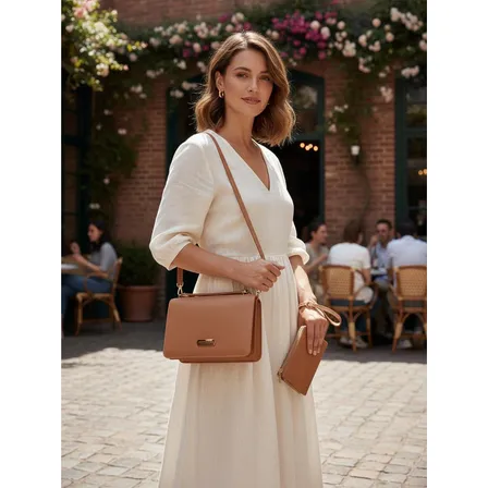 Kit Bolsa Feminina Pequena Com Carteira E Porta Cartão