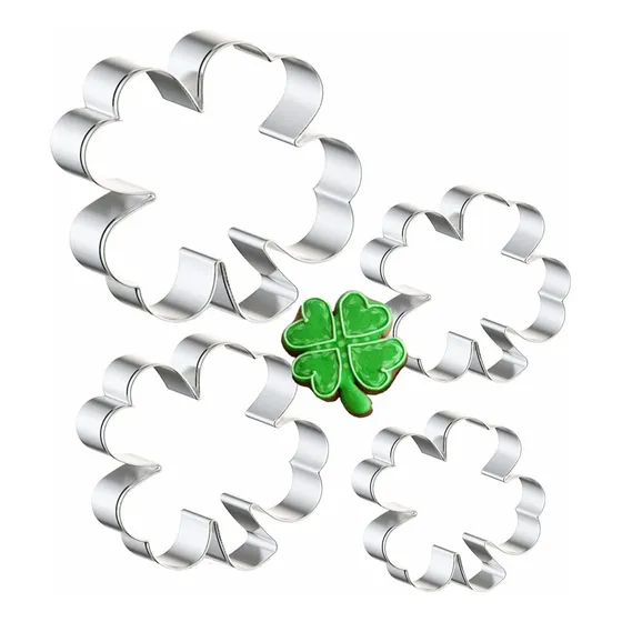4 Repuesto Cortador Galleta Trebol Dia San Patricio Hoja