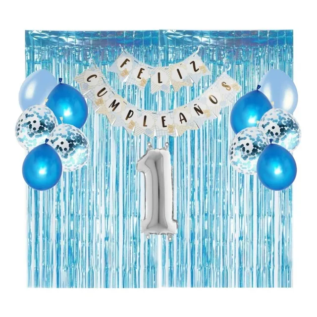 Kit Decoración Cumpleaños - Mi Primer Añito - Celeste Varón