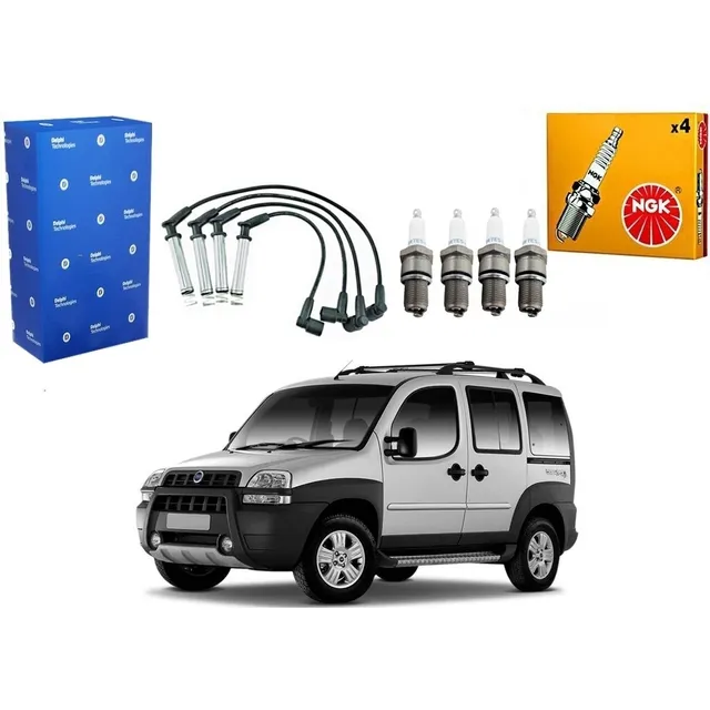 Jogo De Cabos Delphi + Velas Ngk Doblo Adventure 1.8 8v 2009
