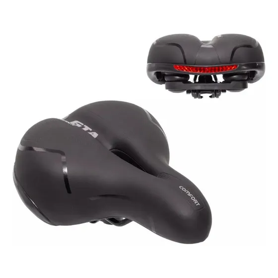 Banco Bike Selim Bicicleta Gta Comfort Grande Macio Com Refletor Largo Ergonômico Plus Size